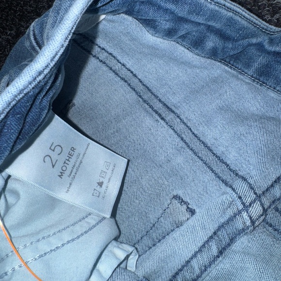 MOTHER The Looker Ankle Fray High Waisted Jeans 25 Light Wash - Picture 4 of 10